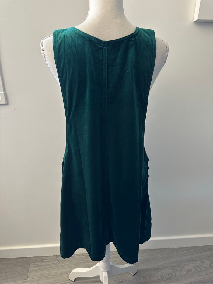 Robe salopette courte vert émeraude en velours lisse Pop England T40/42 L/XL - photo numéro 4