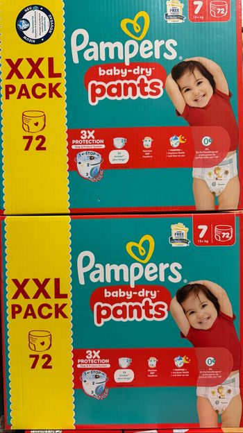 2 cartons de couches Pampers taille 8 pants