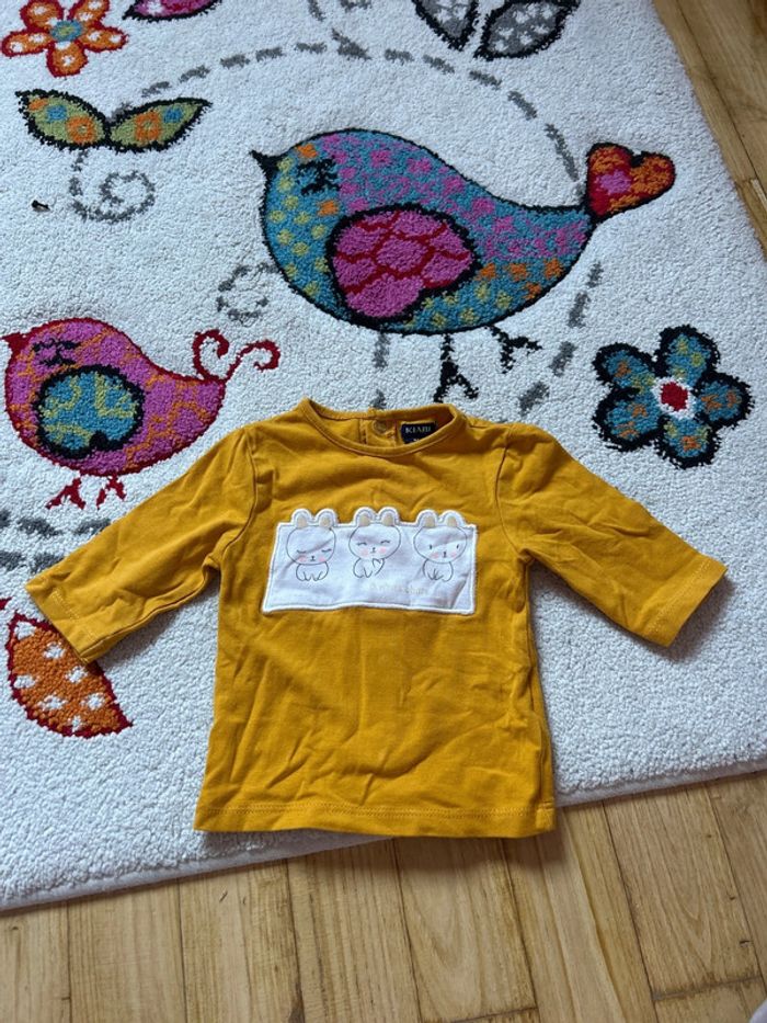 T-shirt manche longue fille 1 mois