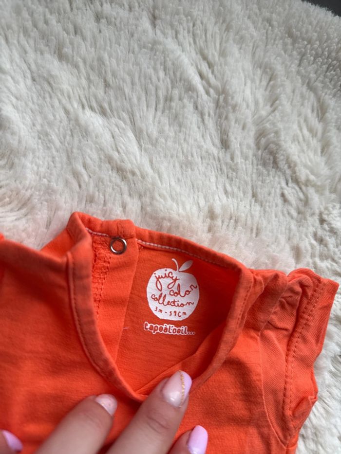 Ensemble short à fleur et t shirt tape à l'œil 3 mois - photo numéro 2