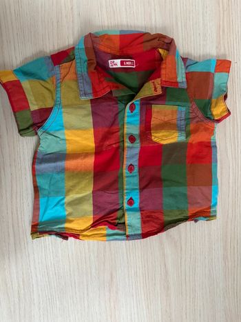 Chemise damas carreaux multicolore DPAM