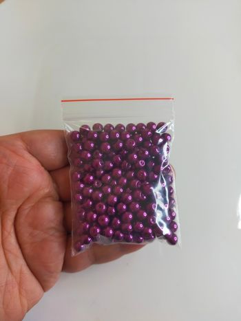 200 perles en verre nacré 6 mm