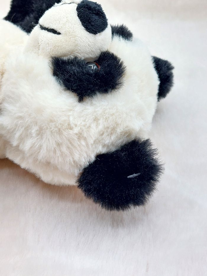 Peluche doudou ours panda noir blanc RENAUD Distribution empreintes marron 24 cm - photo numéro 6