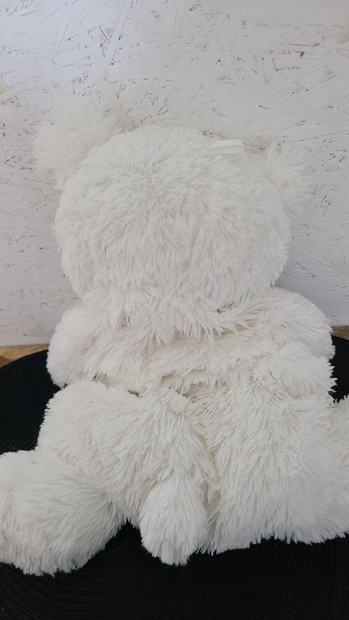 Peluche ours ETAM range pyjama bouillotte blanc - photo numéro 3