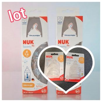 Lot biberon et tétines nuk disney simba 0-6 mois  neuf