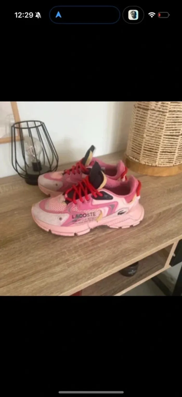 Baskets femme lacoste rose L003