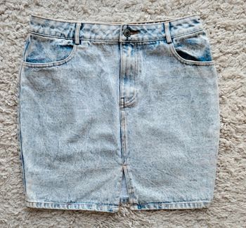 Jupe courte en jean bleue claire délavée Daphnea Paris Taille 38