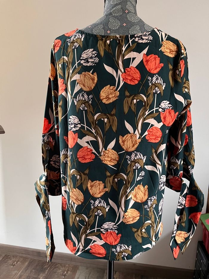 Blouse vert foncé à fleurs Lili & Lala Taille M - photo numéro 5