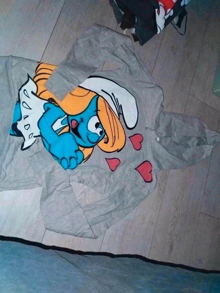 Sweat-shirt à capuche schtroumpf - photo numéro 3