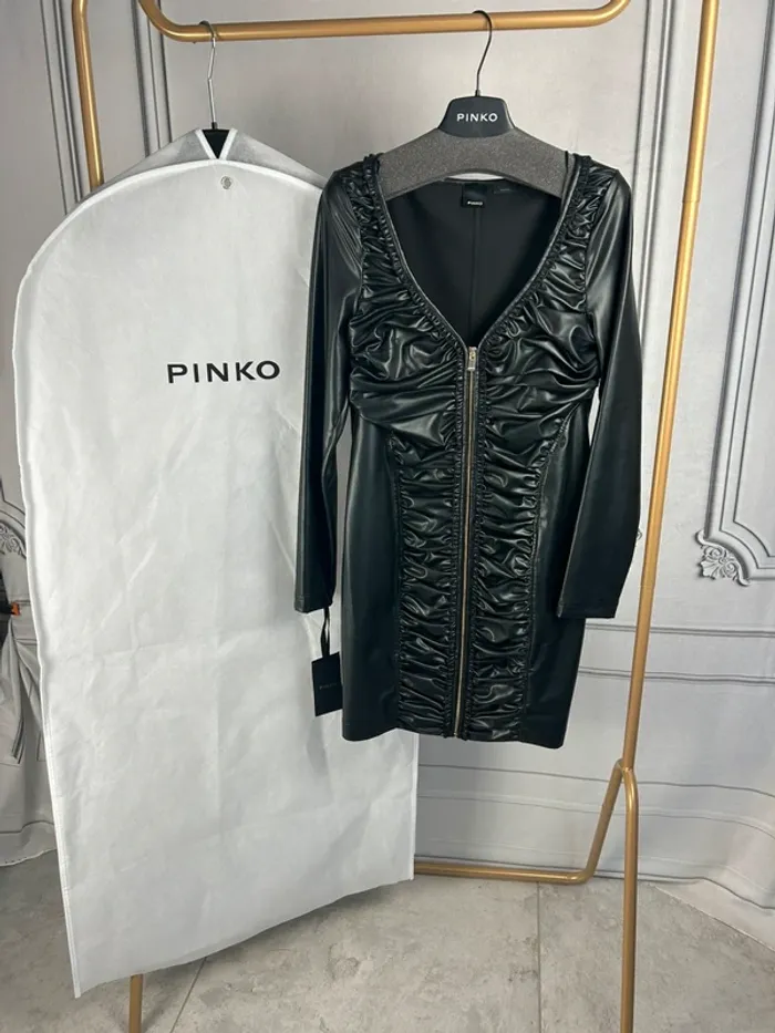 Robe Noir Simili Pinko 42 neuve