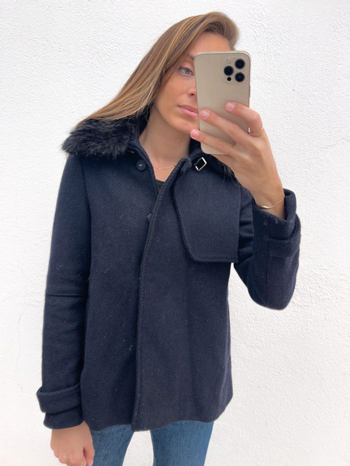 Manteaux bleu marine et noir Zara - photo numéro 8