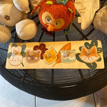 Puzzle bois renard et lapin….