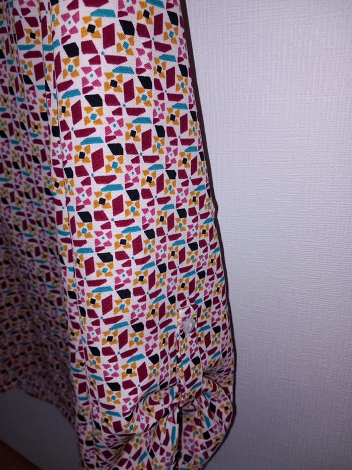 Blouse chemisier à motifs colorés Taille S excellent état - photo numéro 4