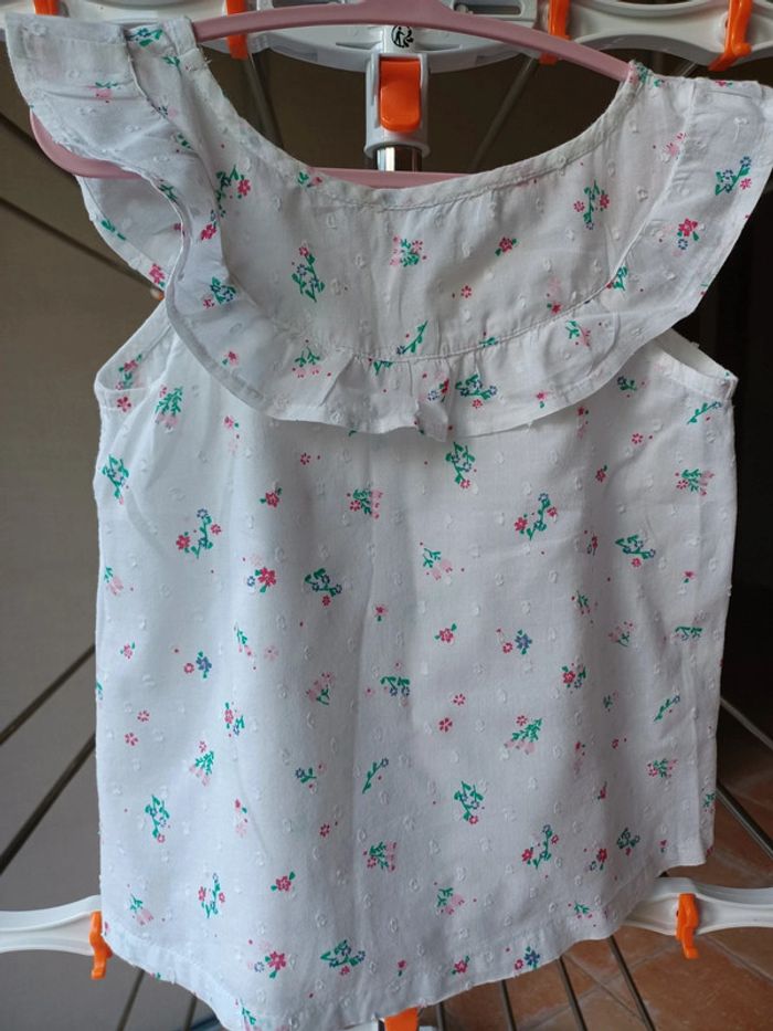 Blouse blanche à petites fleurs 3 ans - photo numéro 8