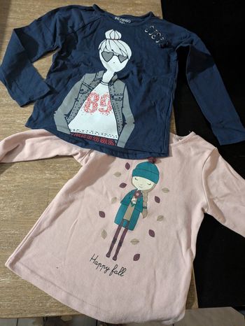 Lot.tqhirts manches longues 8 ans bleu lacet kawaii poupée manga girly