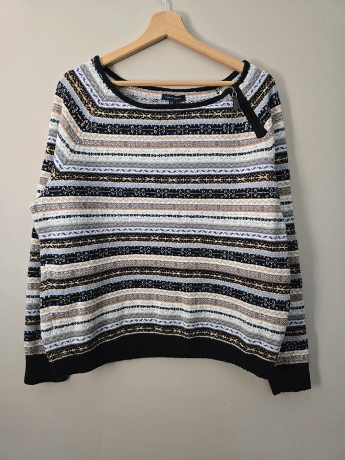 Pull Tommy Hilfiger rayé nordique XL / cosy tendance