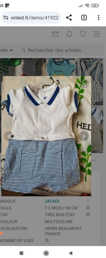 Lot 4 tenues d'été 3 mois