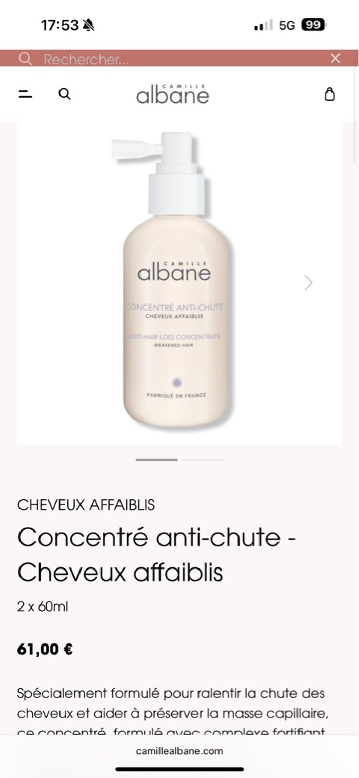 Soin antichute de cheveux Camille Albane - photo numéro 3