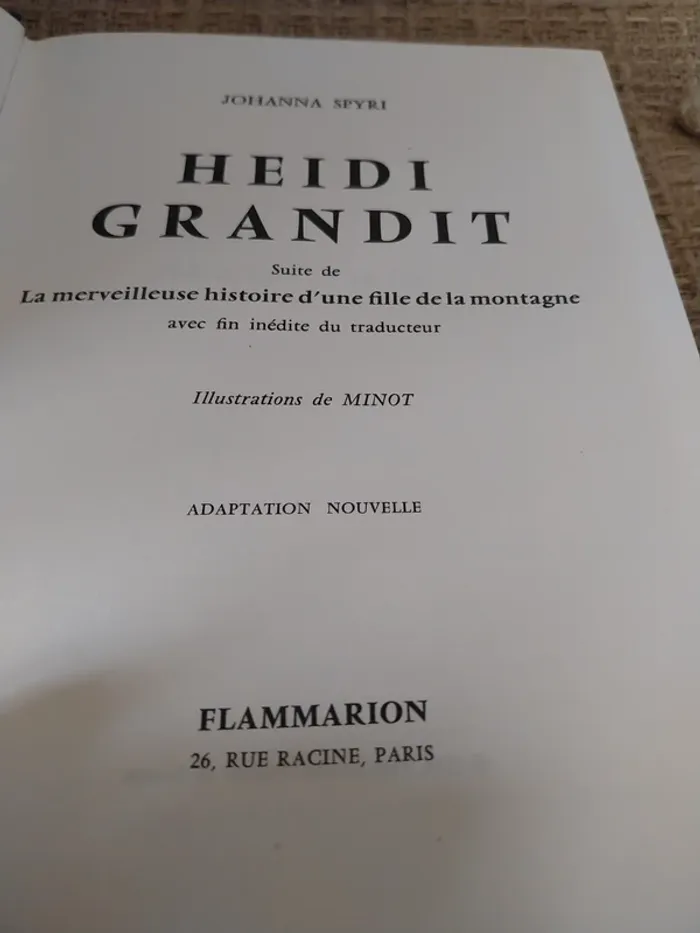 Heidi grandit-Livre Johanna Spyri-Flammarion-France 1958 - photo numéro 2