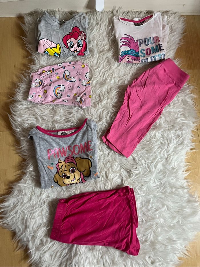 Lot pyjamas été fille Little Pony Pat Patrouille  Trolls 4/5 ans TBE  💤