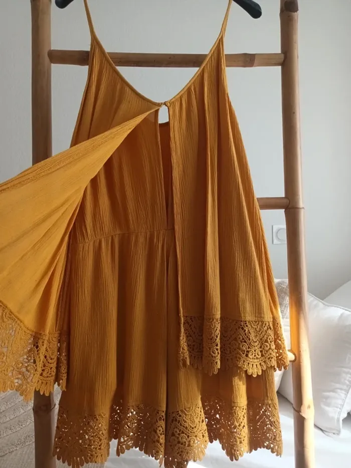Combishort effet gaze de coton et dentelle H&M taille 36 - photo numéro 6