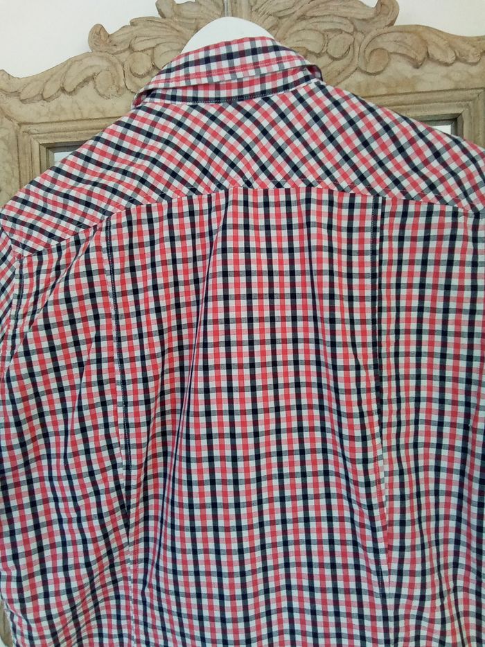 Chemise vichy rouge et noire manches courtes H&M taille M - photo numéro 5