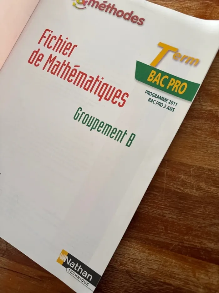 Livre, fichier de mathématiques, terminale, bac pro - photo numéro 5