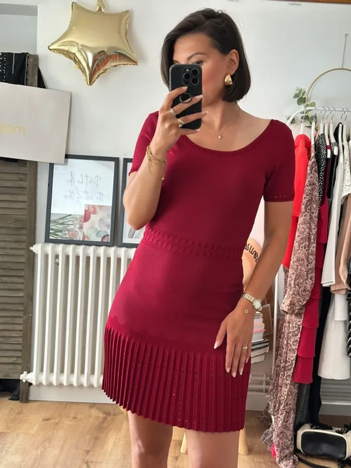 Robe Sandro rouge bordeaux taille 36