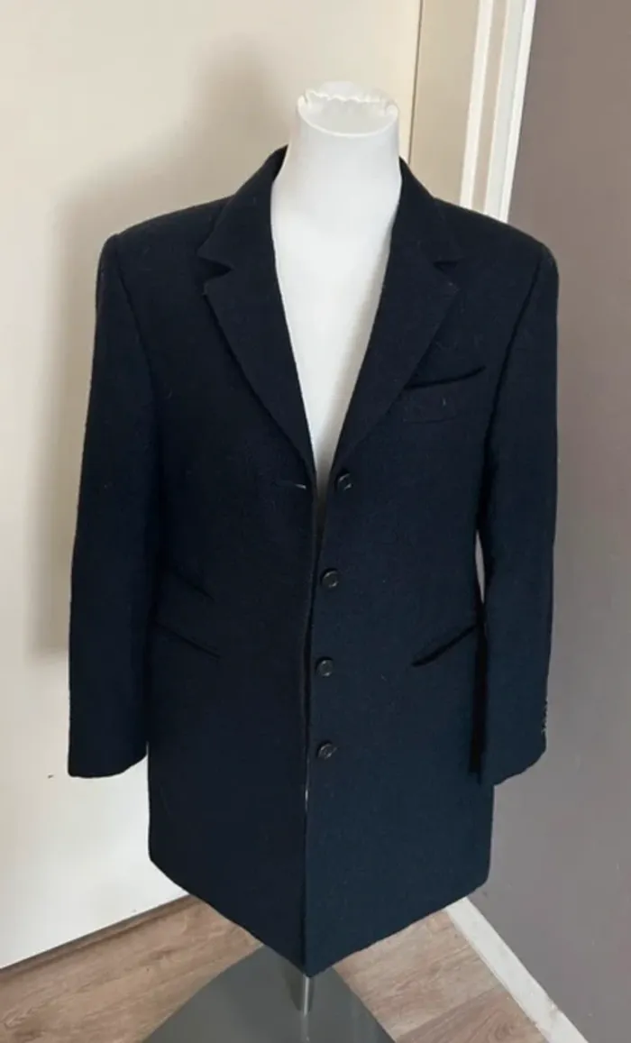 Magee 1866 veste longue blazer manteau caban  en laine bleu marine femme, taille - photo numéro 4