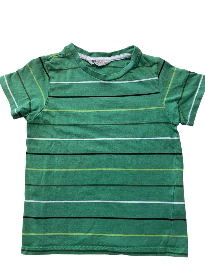 T-shirt H&M garçon coton bio rayé vert 2-4 ans (98/104)