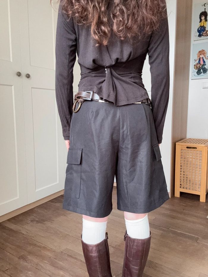 Petit top t shirt manches longues capuche puma marron très foncé vintage - photo numéro 4