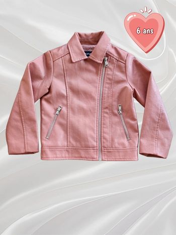 Veste blouson simili cuir fille 6 ans