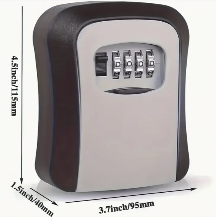 Coffre Fort à Clé Étanche avec Code Mot de Passe Boîte de Rangement Porte-clés