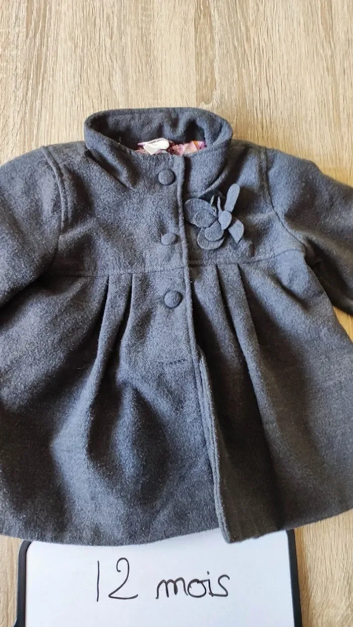 manteau gris taille 12 mois - photo numéro 8
