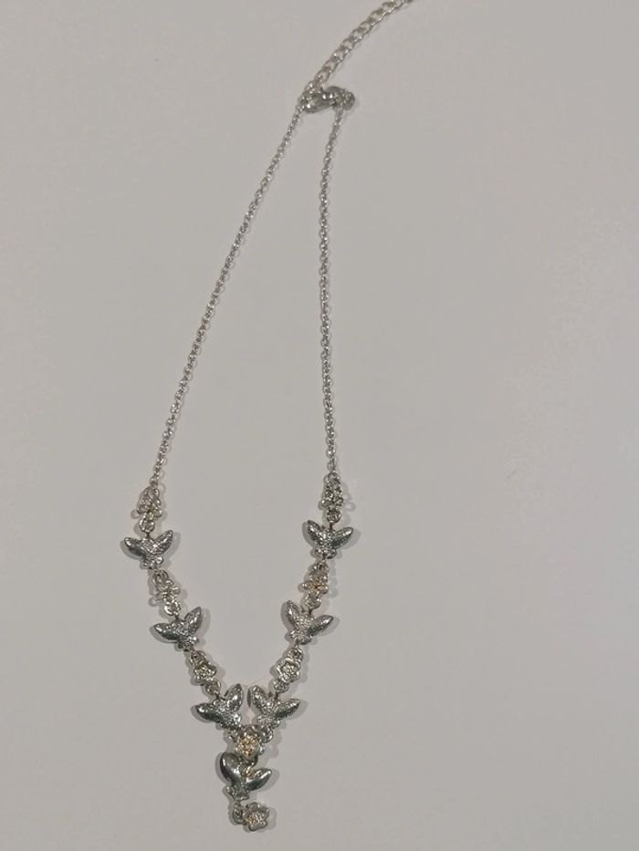 Collier fantaisie papillon fleur bleu 📿 - photo numéro 10