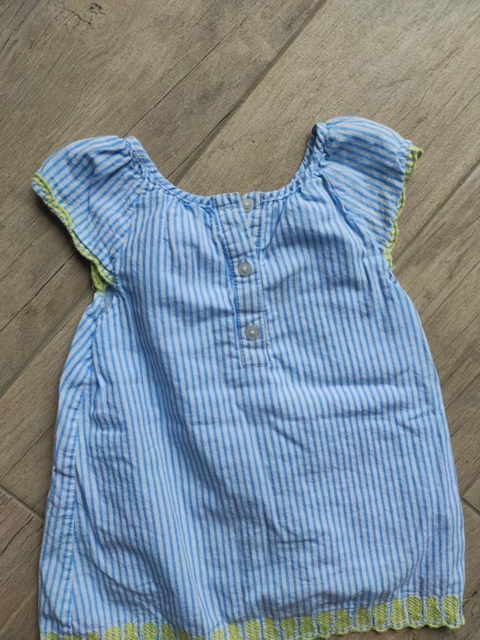 Tunique rayée bleue broderie ananas Primark 18/24 mois - photo numéro 5