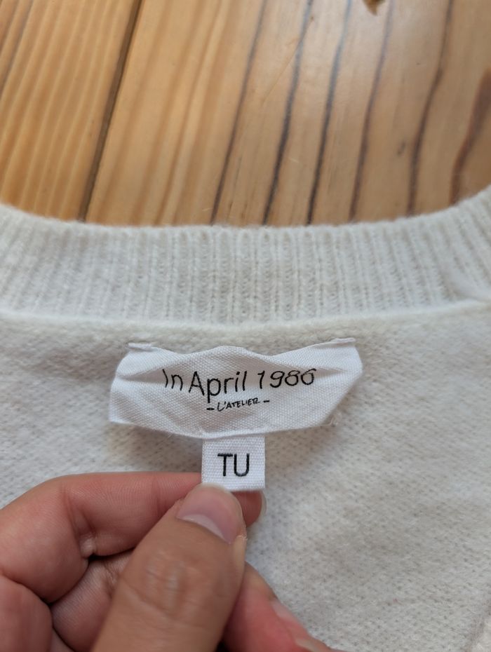 Pull blanc et vert - photo numéro 2