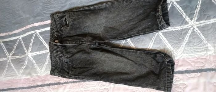 Pantacourt en jean avec broderies gris fille 8 ans lotus spirit - photo numéro 3