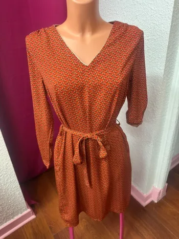 Robe orange à motifs By One taille S/M