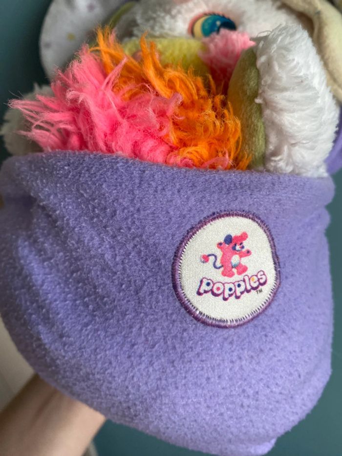 Grande peluche popples baby bibpsy multicolore vintage - photo numéro 8