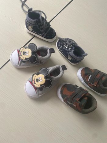 3 paires bébé chaussons chaussures
