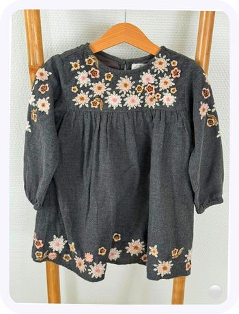 Robe manches longues grise Zara BabyGirl Taille 18/24