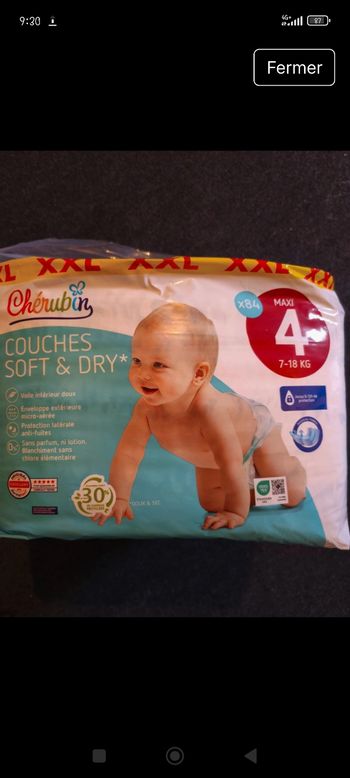 4 paquets de couches taille 4