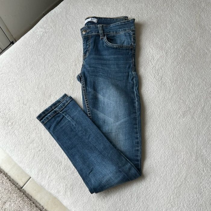 Jean slim bleu denim délavé La Halle - photo numéro 1