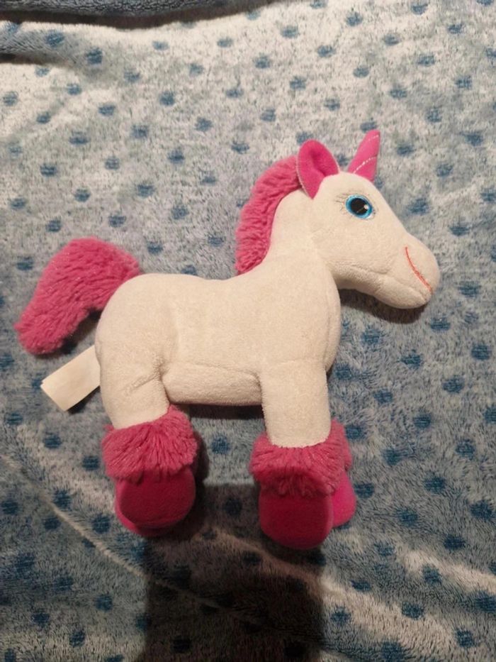 Peluche licorne blanche et rose sonore - photo numéro 4