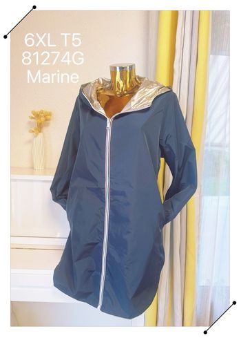Veste long imperméable réversible marine taille 6XL 🌸