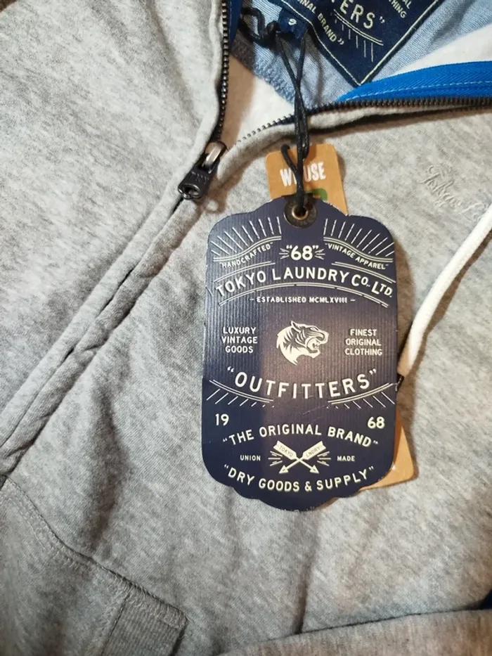 🧥 Sweat zippé Tokyo Laundry gris S/M neuf - photo numéro 7