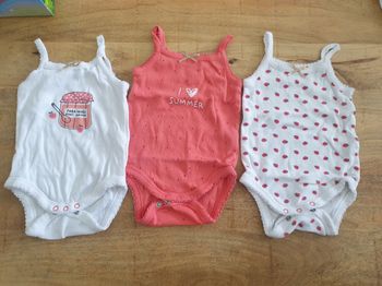 Lot de 3 bodies bretelles 6 mois