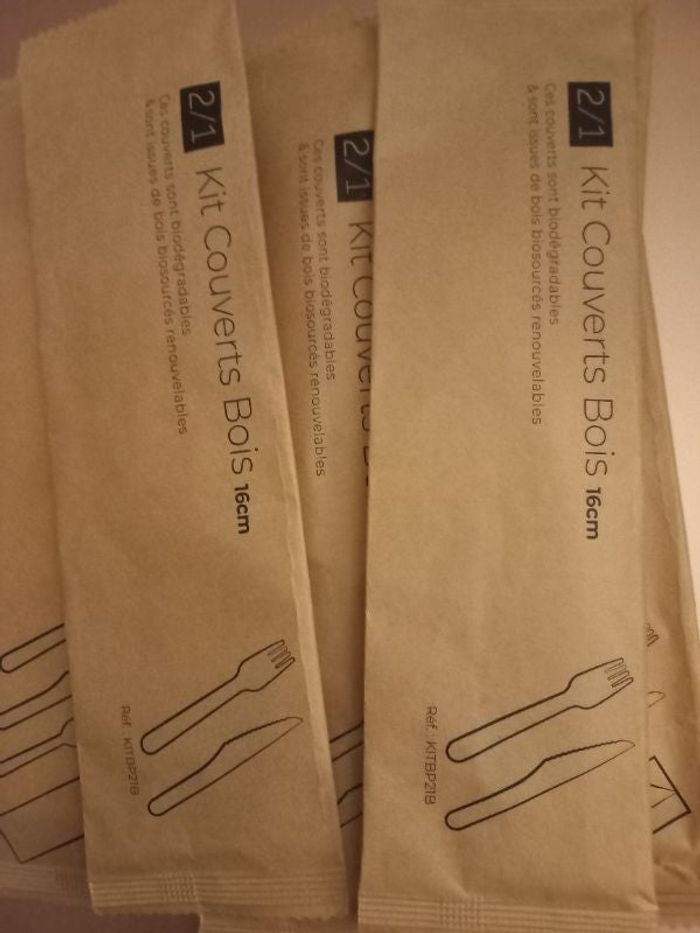 Lot de 10 kit couverts jetable