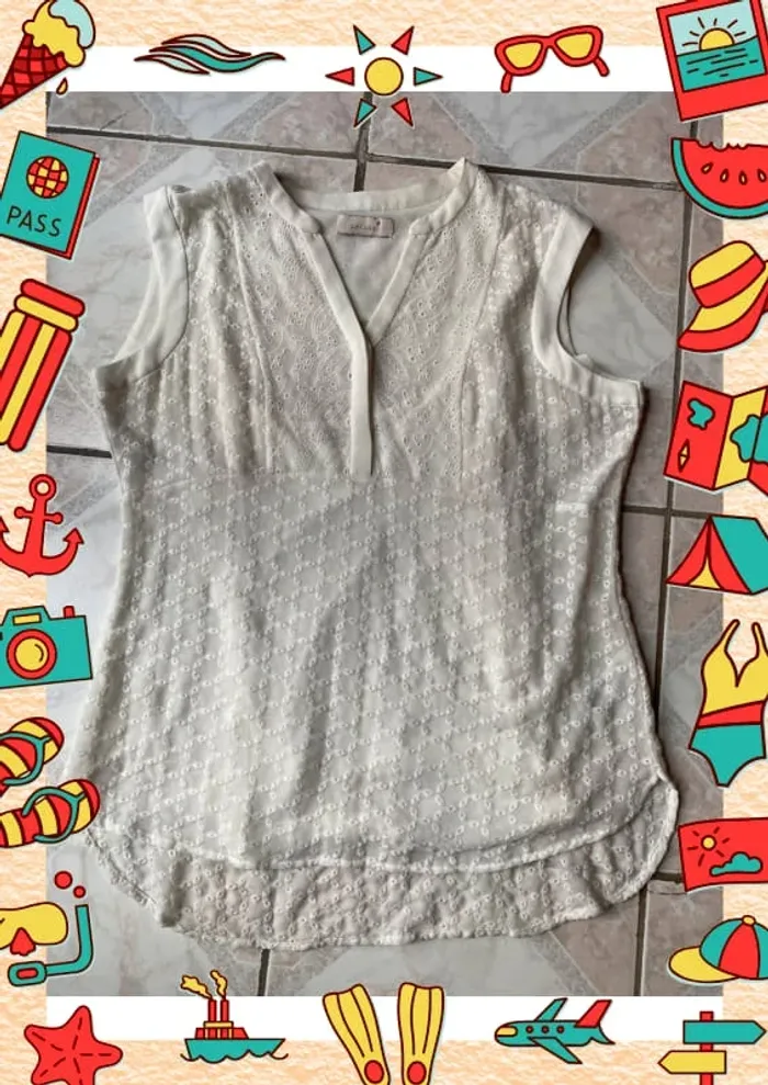 Débardeur t shirt blanc Marks & Spencer per una